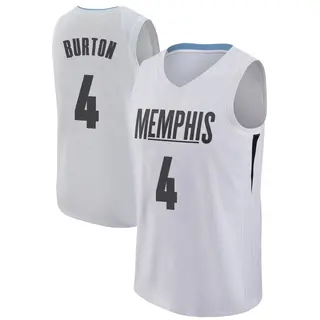 Memphis Grizzlies Youth Tyler Burton White Swingman Jersey - City Edition